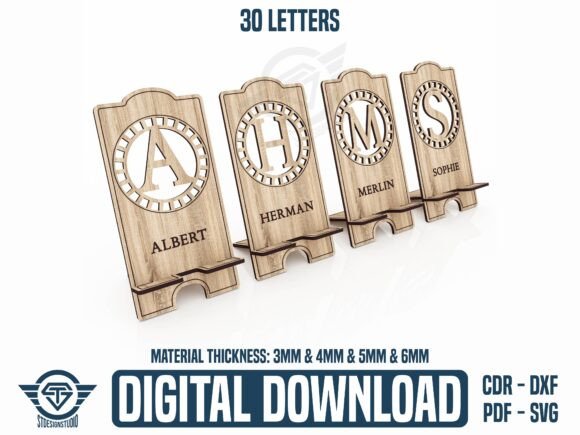 Download 30 Letter Phone Holder Laser Cut File - Holder Collection