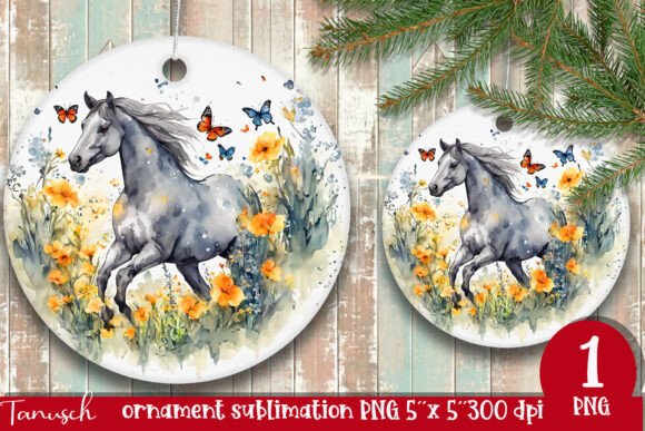 Download Watercolor Horse Ornament Sublimation - Horse ornament Collection