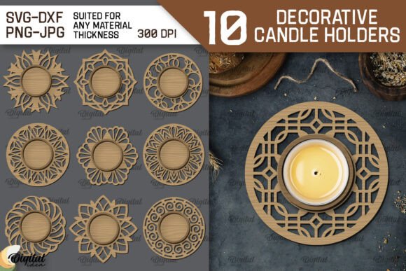 Download Decorative Candle Holder LaserCut Bundle - Holder Collection