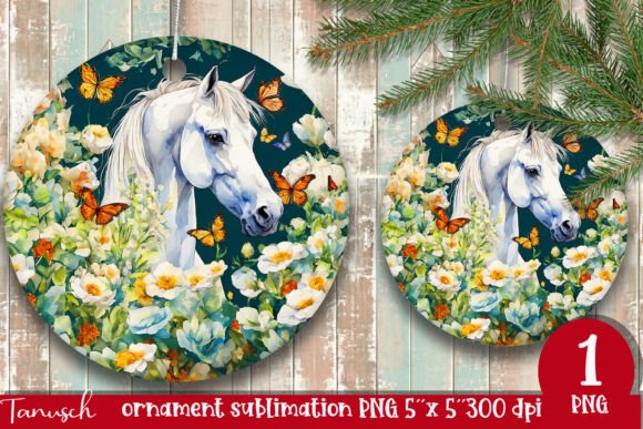 Download Watercolor Horse Ornament Sublimation - Horse ornament Collection