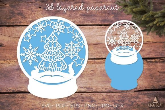 Download Snow Globe Svg Layered Papercut - Papercut Collection